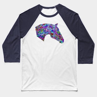Glam Rainbow Metallic Horse Baseball T-Shirt